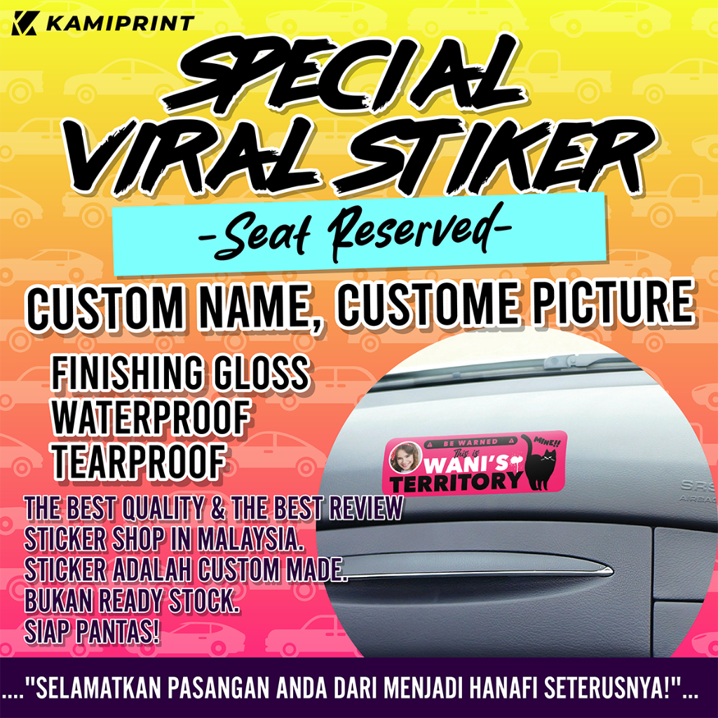 Special Seat SPECIAL VIRAL Stickers, Custom Name, Seat Reserved