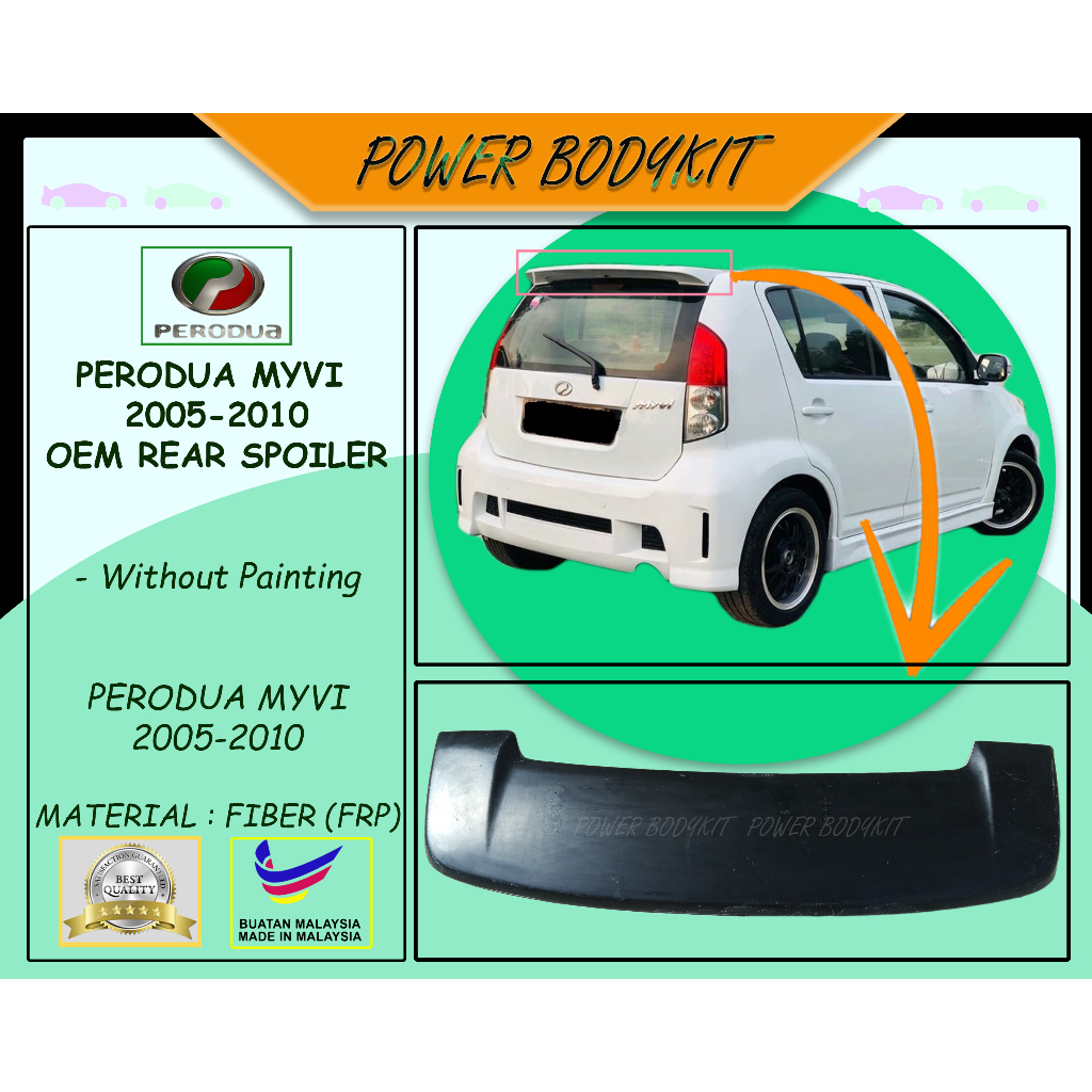 Ready Stock Perodua Myvi 2005-2010 OEM Rear Spoiler 2005 2006 2007 2008 ...