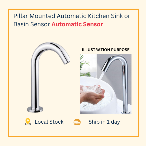 Pillar Mounted Stainless Steel Simple Operation Automatic Sensor Faucet ...