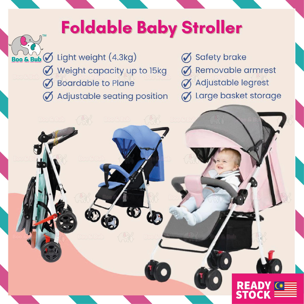 Boo&Bub Multifunction light weight foldable baby stroller for New Born ...