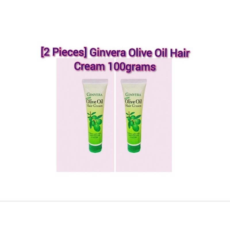 [2 Pieces] Ginvera Olive Oil Hair Cream 100grams (MFG06/22) Shopee