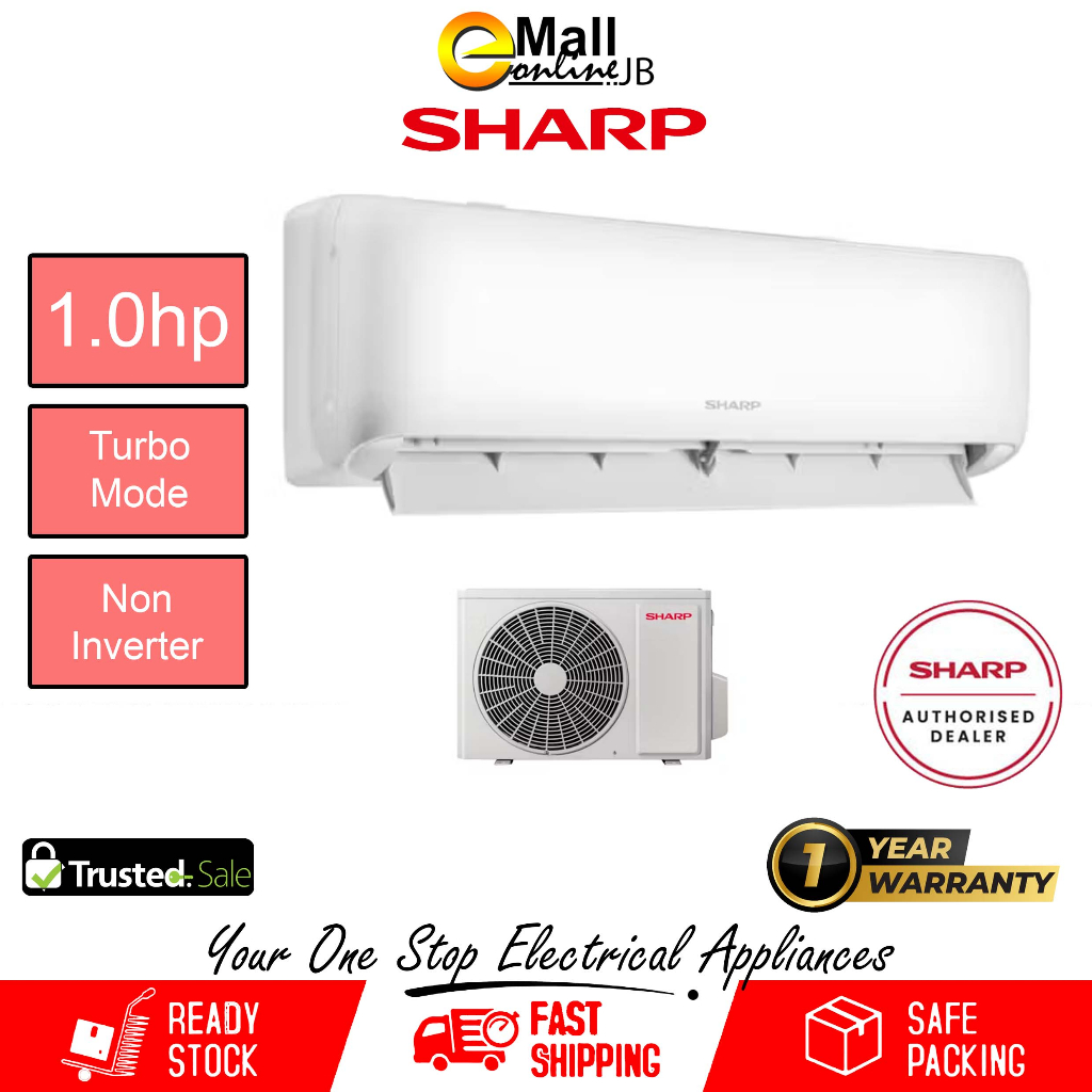 Sharp 1.0HP R32 Non-Inverter Air Conditioner AHA09ZCD / AUA09ZCD ...