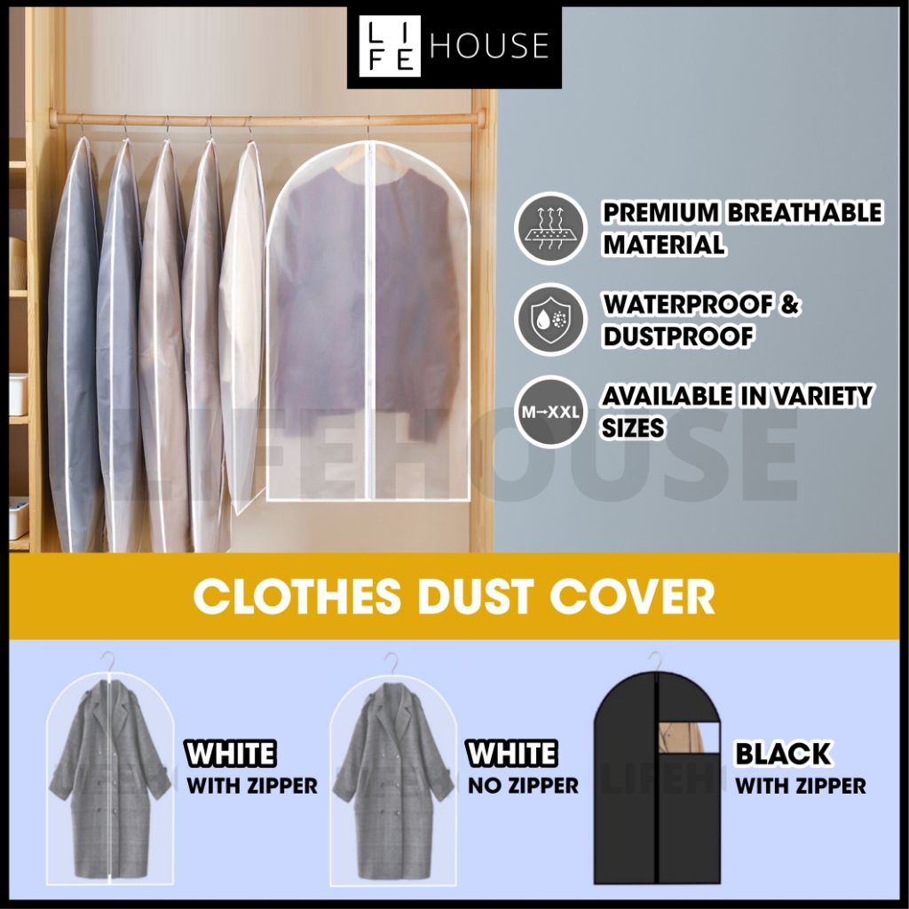 Garment Protector Clothes Dust Cover Clothes Zip Bag Hanging Storage