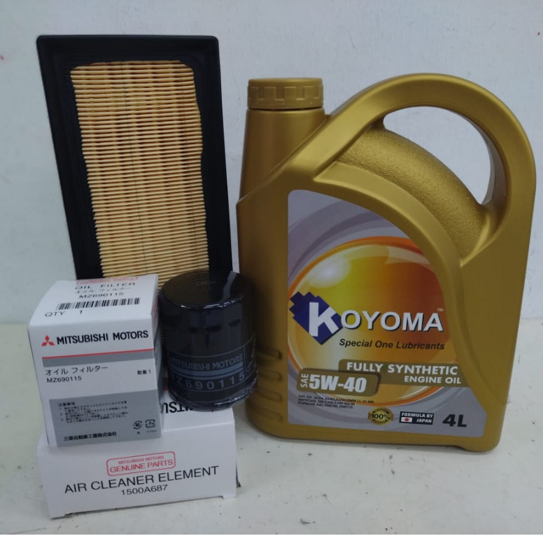 MITSUBISHI XPANDER OIL FILTER + AIR FILTER + KOYOMA 5W40 FULLY SYNTHETIC ENGINE OIL XPANDER X