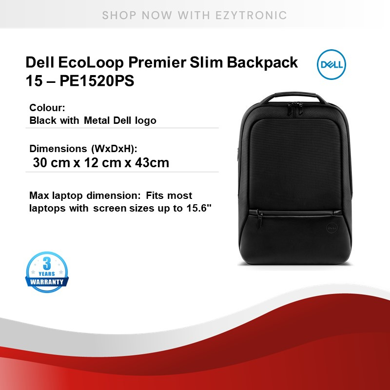 Dell EcoLoop Premier Slim Backpack 15 PE1520PS Shopee Malaysia