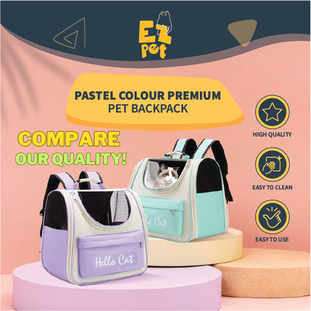 EZPET🐱 Pastel Colour Premium Cat Carrier Bag Cat Bag Pet Bag Pet