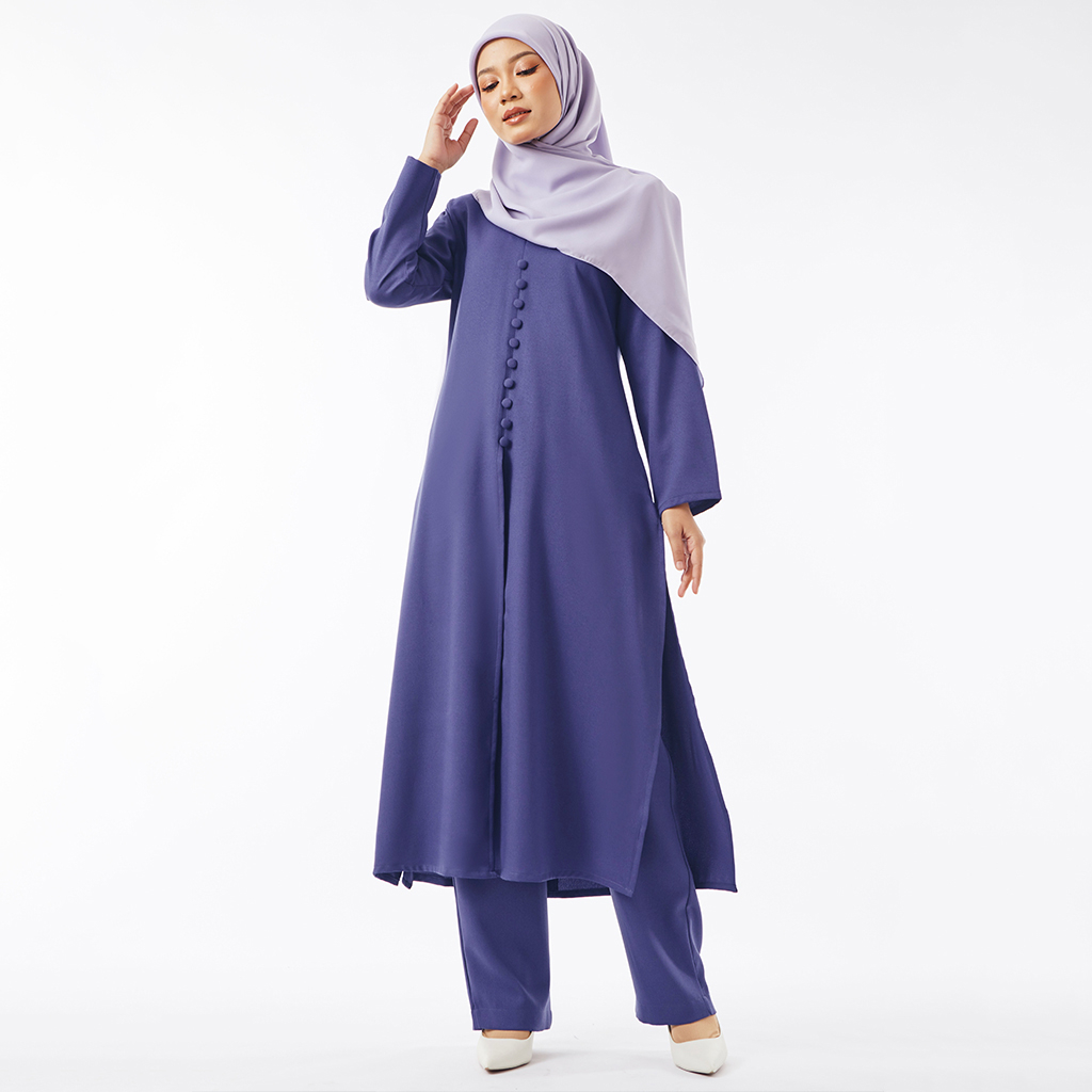 INHANNA BASIC Miaa Long Tunic Slit Set | Shopee Malaysia