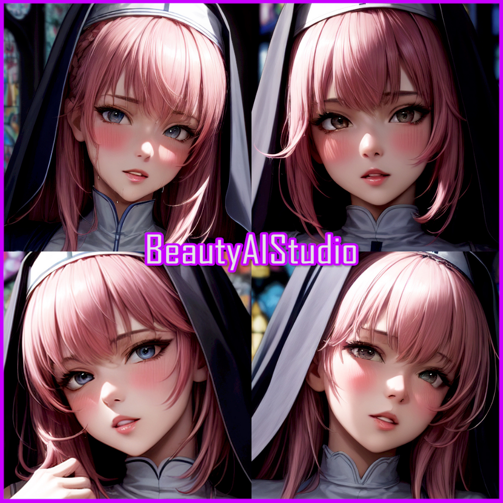 Ai Art 009 Ai Beautiful Nun Cosplay Art Collection 50pcs Digital Ai Girl Art Collection