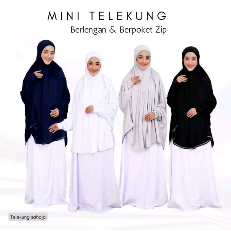 Mini Telekung Cotton Travel exclusive Hitam Putih only | Shopee Malaysia