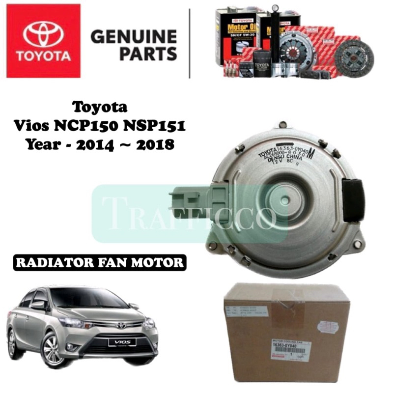 Toyota Vios Ncp150 Radiator Fan Motor 163630Y040 Original Shopee