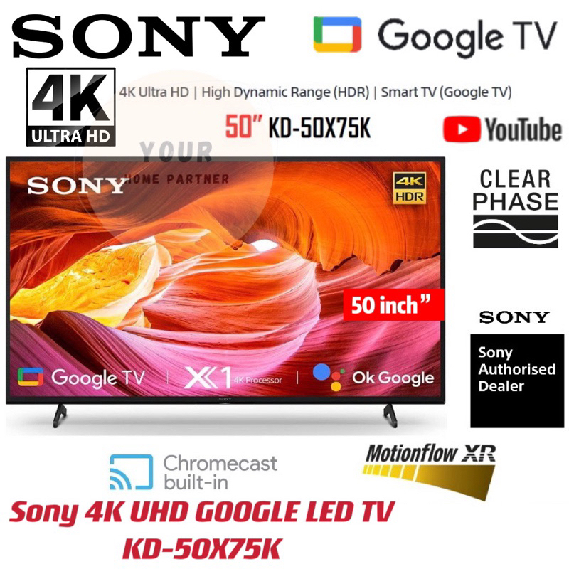 Sony 50”/55”/65” X75K 4K UHD Smart Goggle LED TV KD-50X75K / KD-55X75K ...