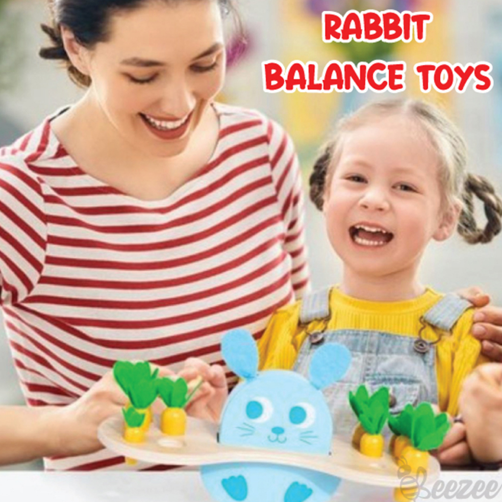 Rabbit Balance Toy Carrot Plucking Pulling Insert Shape Size Sorter ...