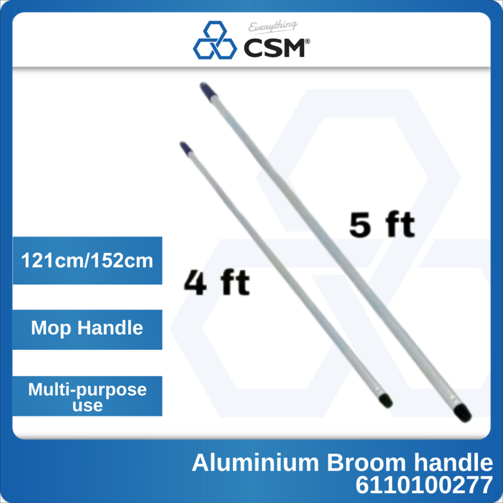 CSM 4ft / 5ft Mop Aluminium Broom Handle 120cm/150 cm for home mop