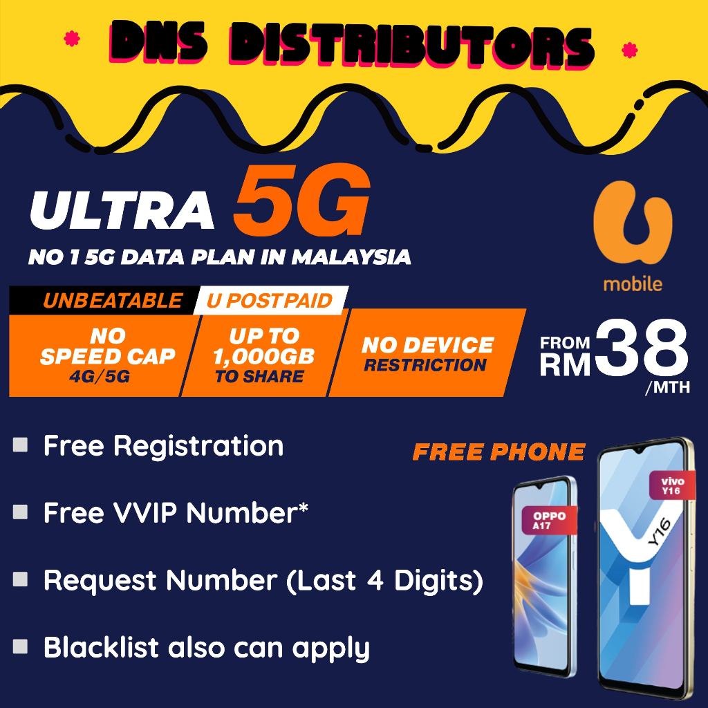 【FREE REGISTRATION FREE VVIP NUMBER】POSTPAID UMOBILE RM68 U HOME 5G