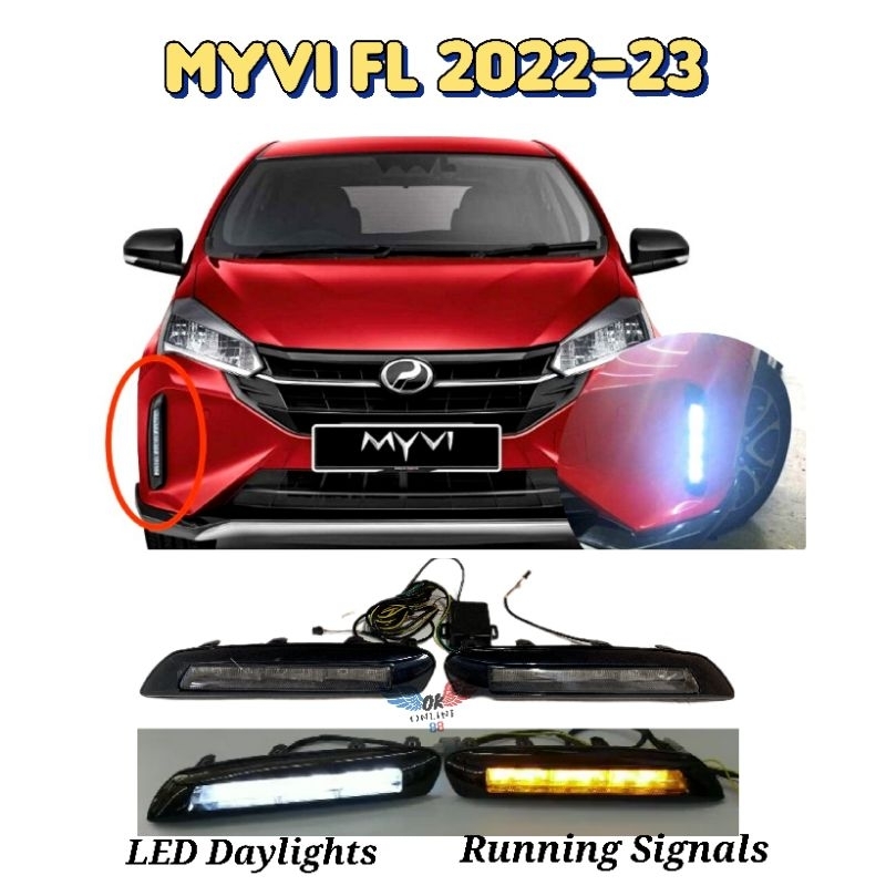 Perodua Myvi FL 202223 LED Daytime DRL Running Signal Fog Lamp Front