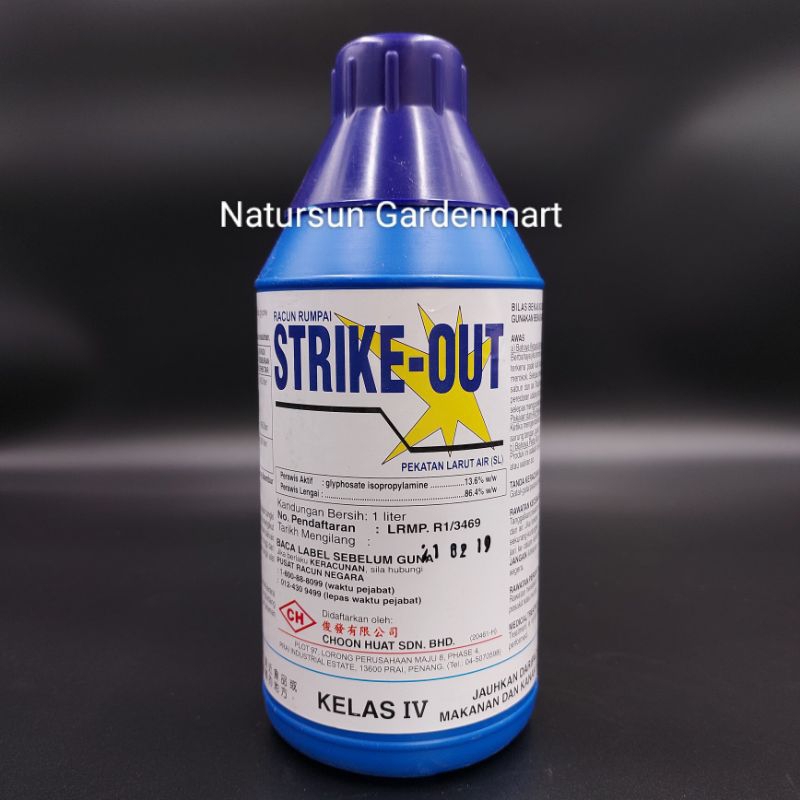 (Rumput) 1L Strike-out/glyphosate13.6%/Spark/Sekali/Speedout/Choon Huat ...