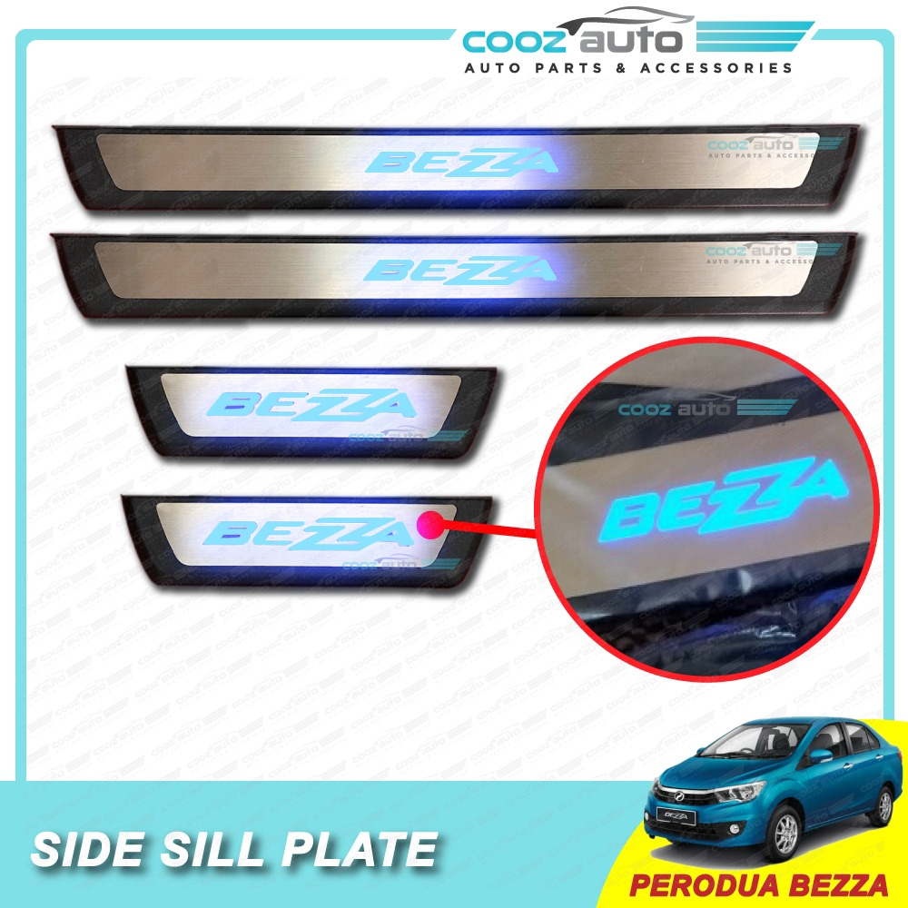 Perodua Bezza 2016 - 2025 Blue LED Door Side Sill Step Plate Socket ...