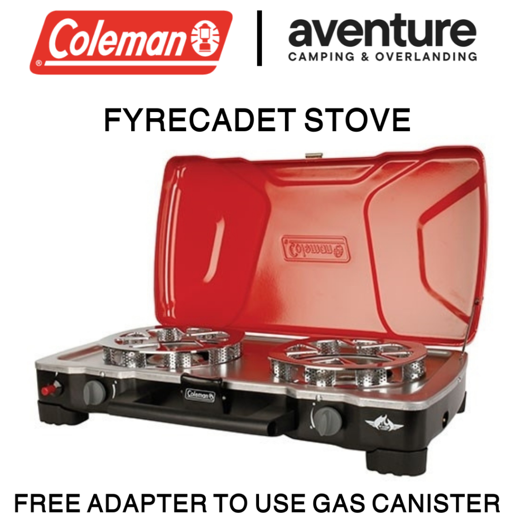 (READY STOCK) Coleman Hyperflame Fyrecadet 2 Burner Stove for Camping & Outdoor. FREE ADAPTER