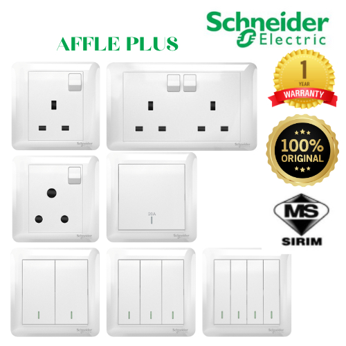 SCHNEIDER AFFLE PLUS SERIES WHITE SWITCHES & SOCKETS / switch socket