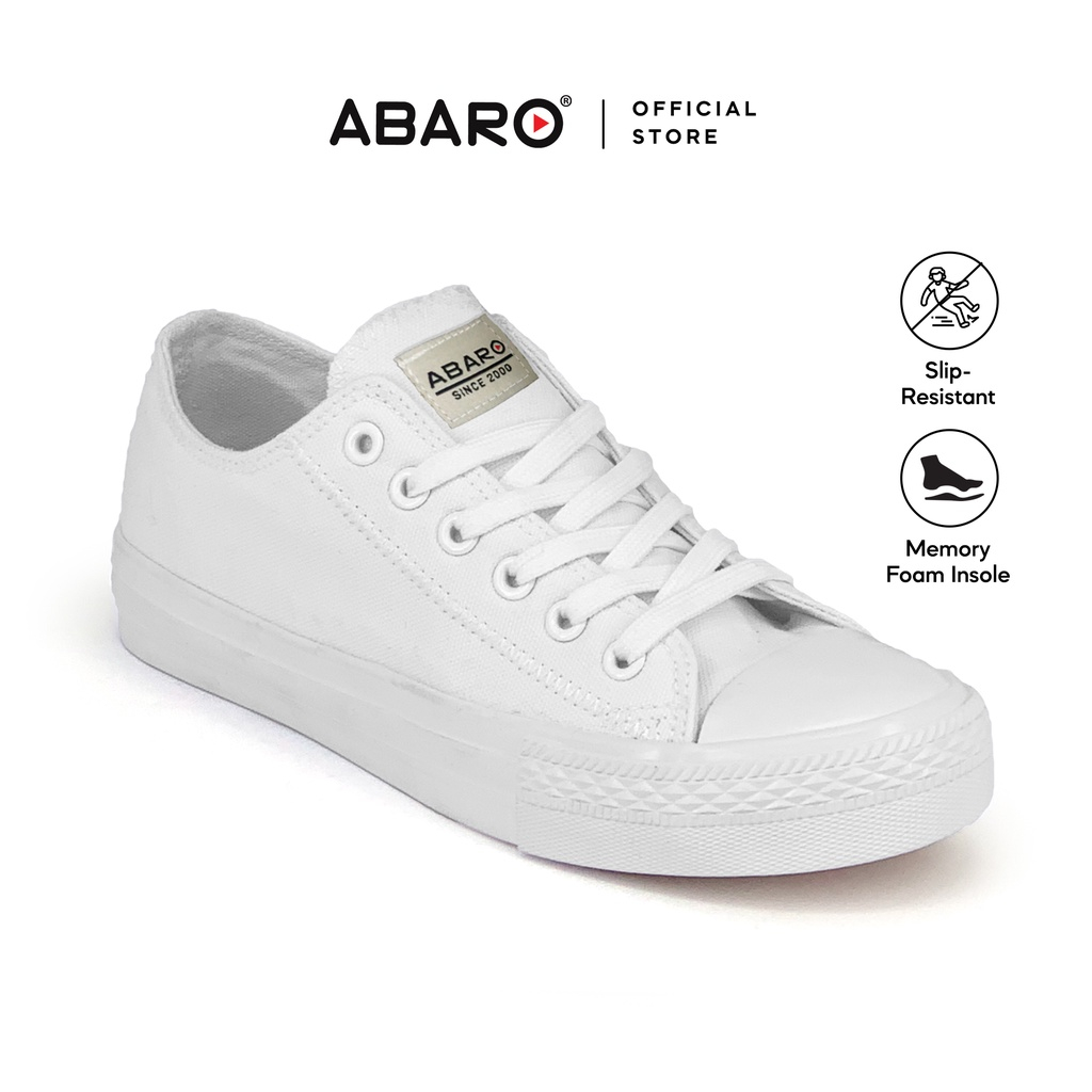 ABARO Unisex Slip Resistant 7281MF Men Unisex/White School Shoes/Kasut ...