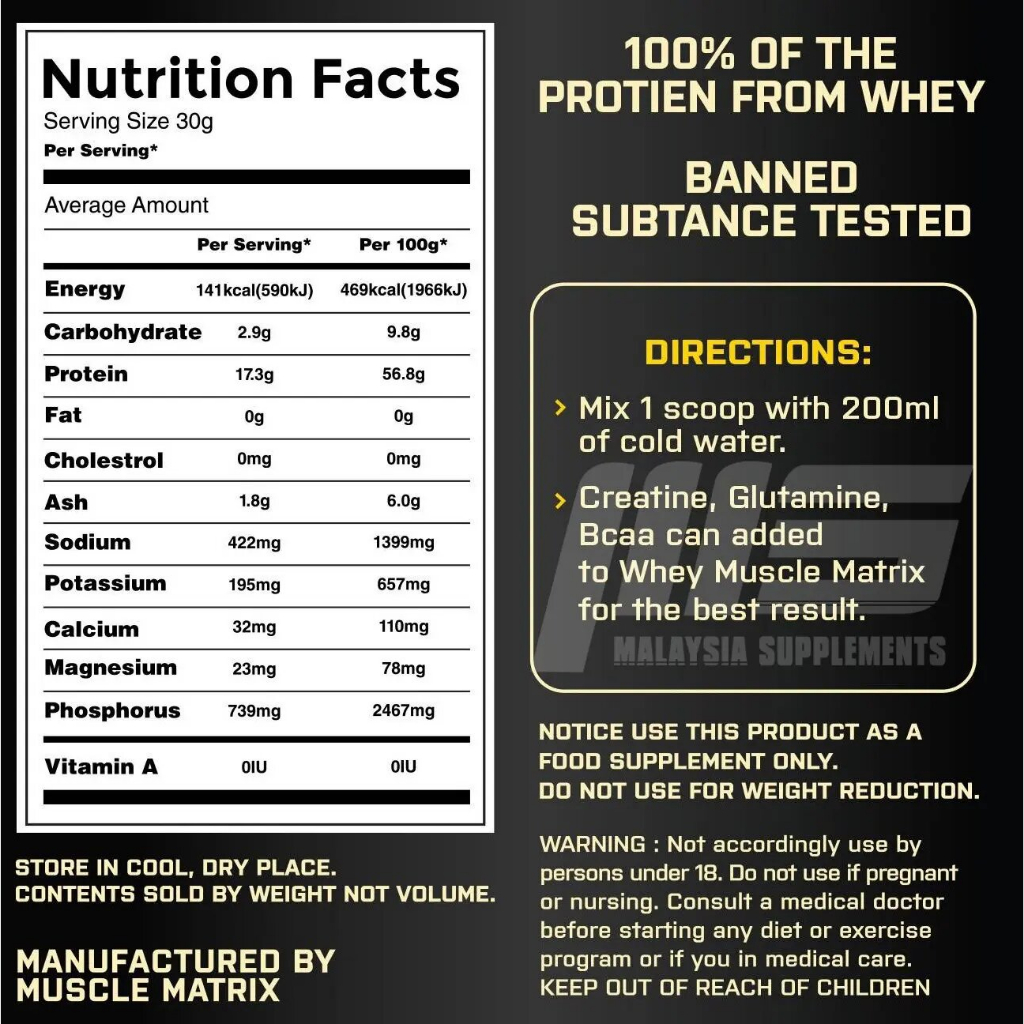 (HALAL) Muscle Matrix Hydro Whey Sample (1 Serving) - Hydrolyzed Whey ...