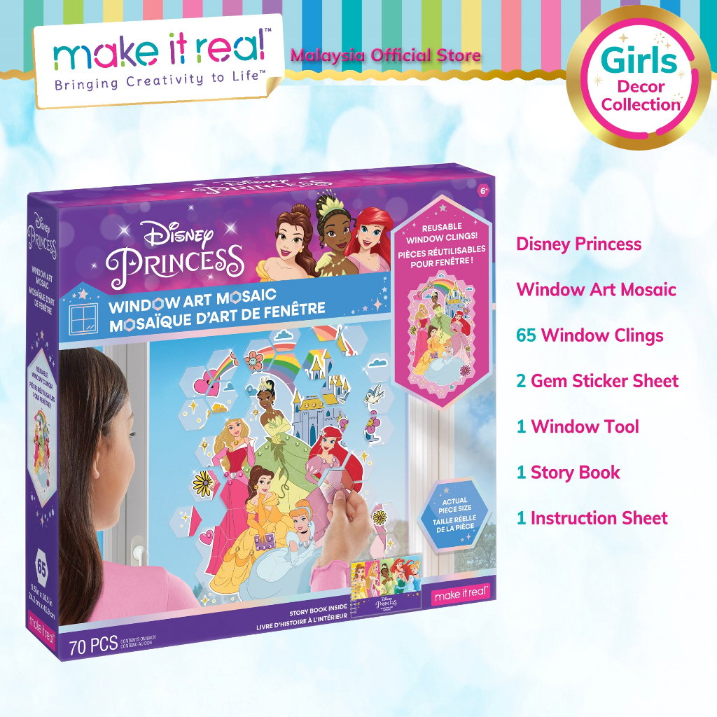 CNY Sales | Make It Real Disney Princess Window Art Mosaic Puzzle For ...