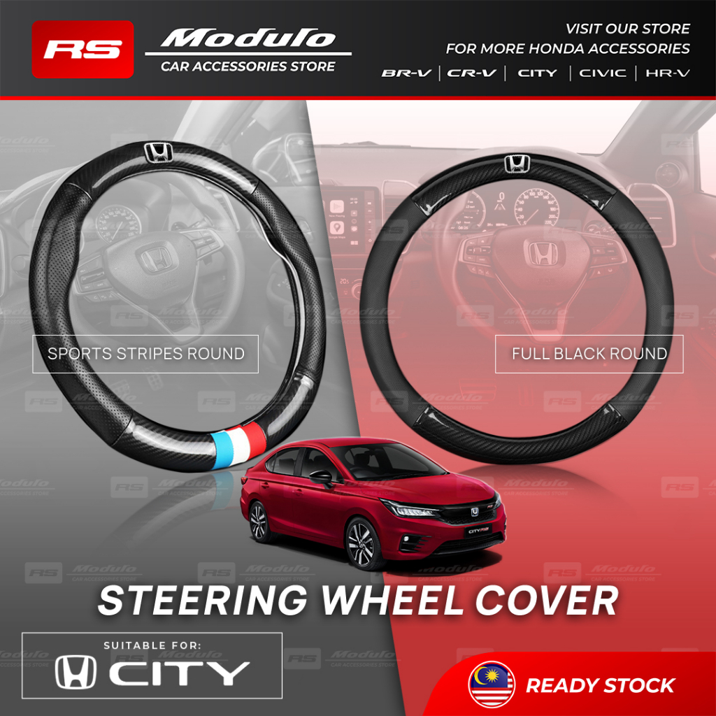 [𝐒𝐓𝐄𝐄𝐑𝐈𝐍𝐆 𝐖𝐇𝐄𝐄𝐋 𝐂𝐎𝐕𝐄𝐑] Honda CITY Fiber Leather Accessories NEW 2023 FE