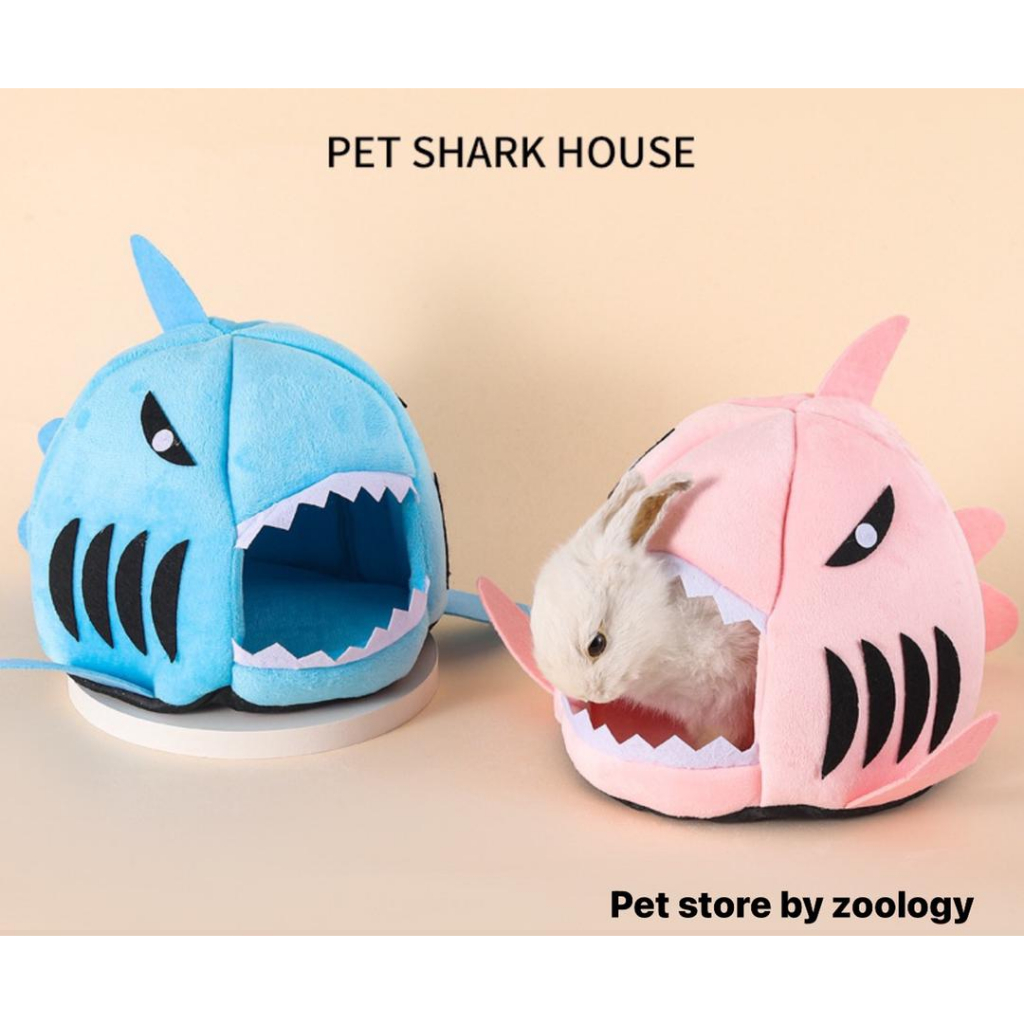 Cotton house / hide for small animals shark shaped (guinea pig) (rabbit ...