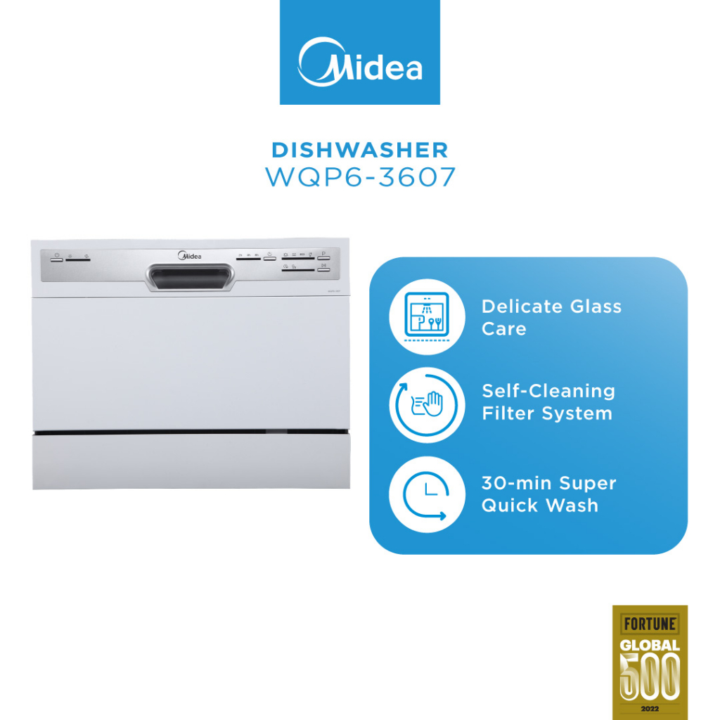 Midea WQP63607 Table Top Dishwasher With 6 Place Settings Shopee Malaysia
