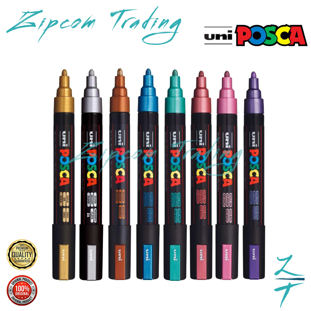 UNI POSCA Water Based Paint Marker Set ( PC-3M 8C & 16C / PC-3MS 8C ...