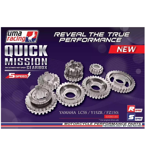 GEAR BOX UMA RACING YAMAHA Y15 FZ150i LC5S GEARBOX QUICK MISSION THE ...