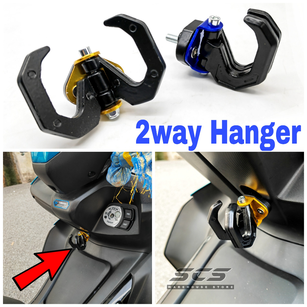 GANTUNG 2 Way Hook Helmet Hanger Scooter Beat Vario 150 160 NVX Nmax ...