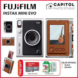 FUJIFILM 2023 Instax Mini Cheki Evo Hybrid Instant Camera Brown