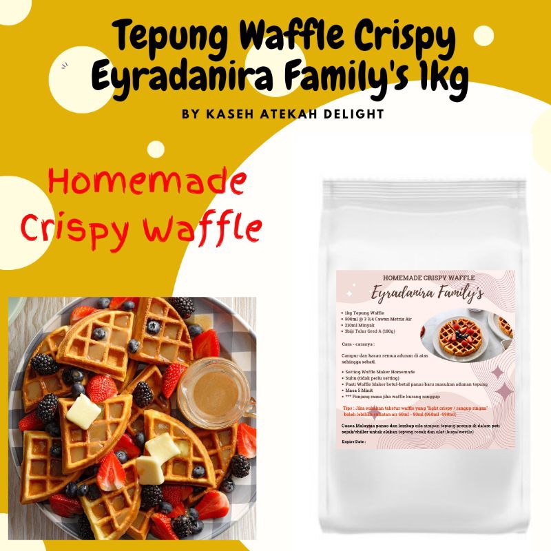 (WAFFLE HOMEMADE) Tepung Waffle Extra Crispy Homemade 1.1kg | Shopee