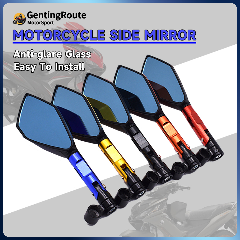2PCS Anti Glare Rectangle Motorcycle Rearview Side Mirrors 8MM - Foto 9