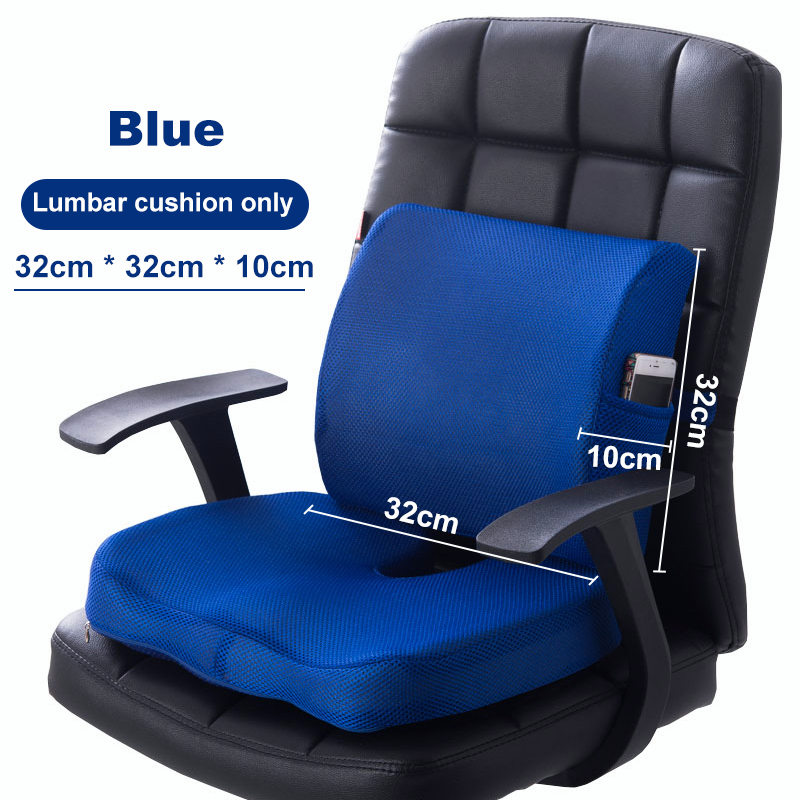 Memory Foam Lumbar & Seat Cushion Back Support Pillow Lumbar Cushion