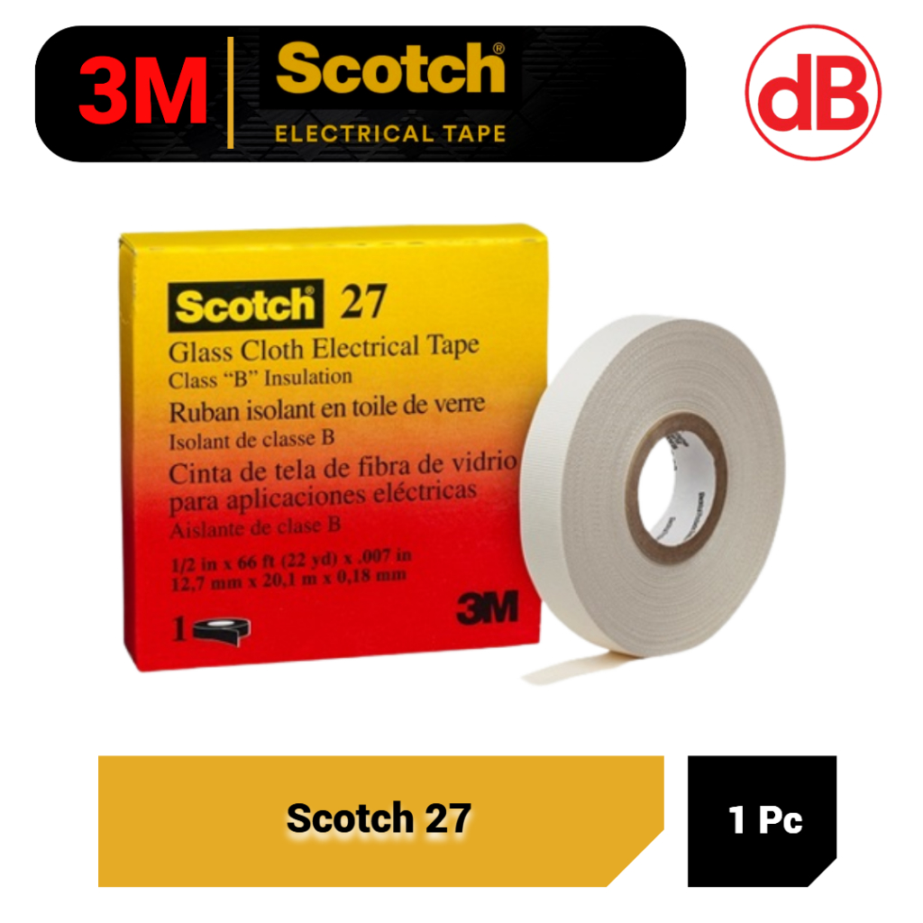 3M Scotch Tape 27 Glass Cloth Electrical Tape (12mm & 19mm) Shopee