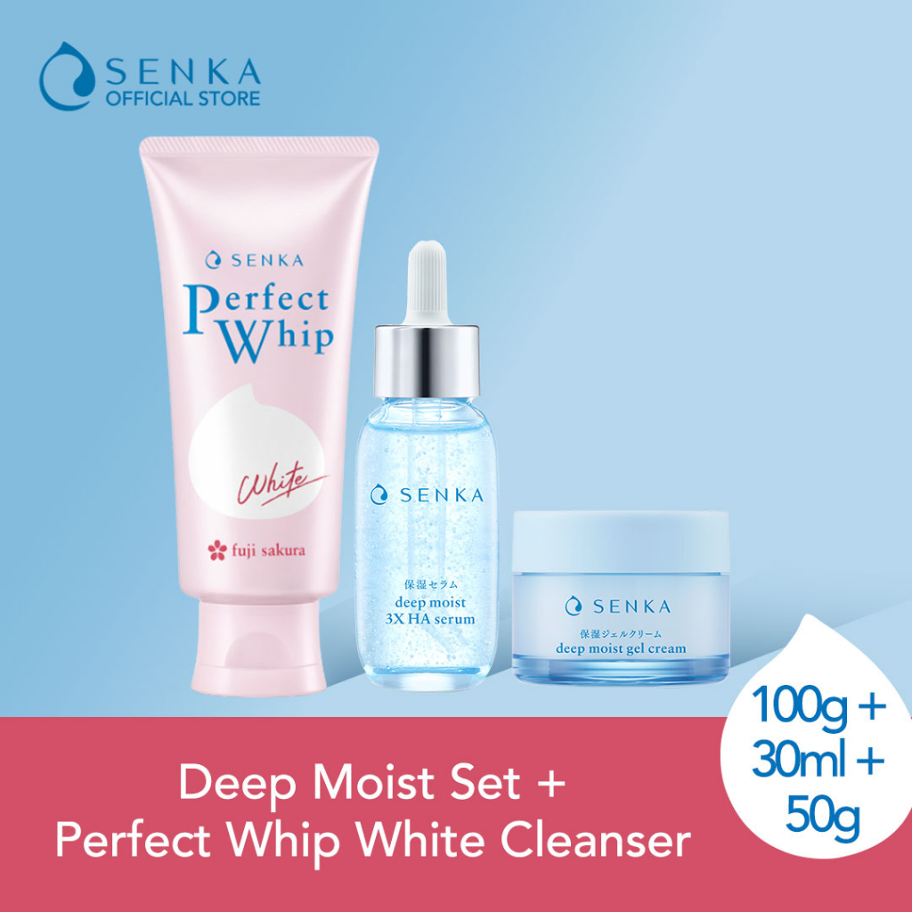 Senka Deep Moist Set + Senka Perfect Whip White Cleanser (100g ...