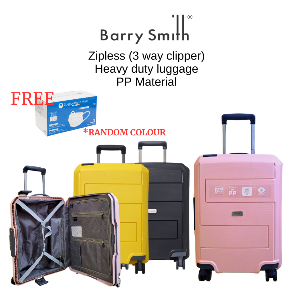 Barry Smith Durable PP Hardcase Clip Luggage BSICD Shopee Malaysia