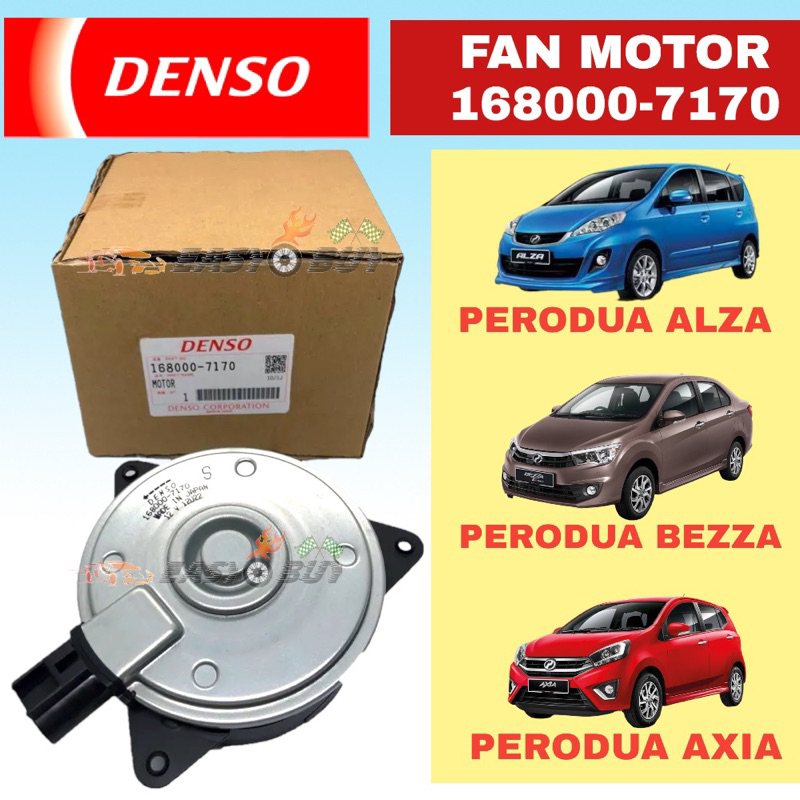100% Original Japan DENSO Radiator Fan Motor 168000-7170 - Perodua Alza ...