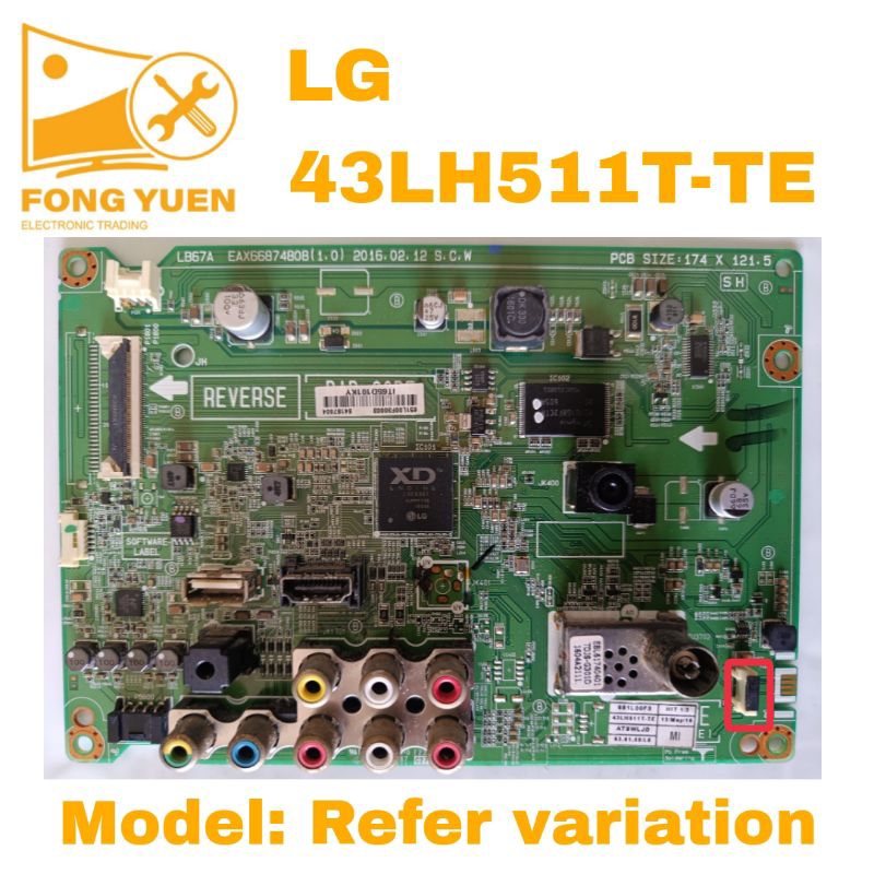 LG TV MAIN BOARD 43LH511TTE (With socket In red square) Shopee Malaysia
