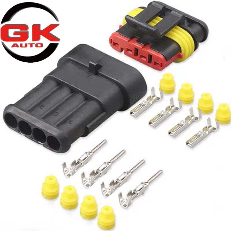 Electrical Wire Connectors Kit 15 Kits Super Seal Waterproof Electrical Connectors - 2, 3 & 4 Pin Car Wire Plugs Wire Connector Kit - Foto 3