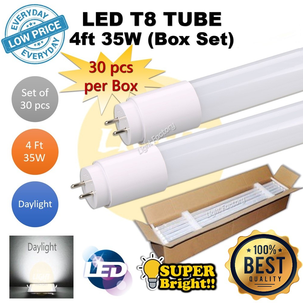 30 UNITS T8 4ft 35W LED Glass Tube Extra Bright Lampu Kalimantang ...