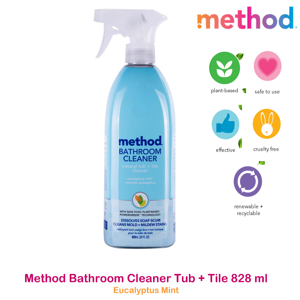 METHOD BATHROOM CLEANER CLEANER TUB + TILE 828ML EUCALYPTUS MINT