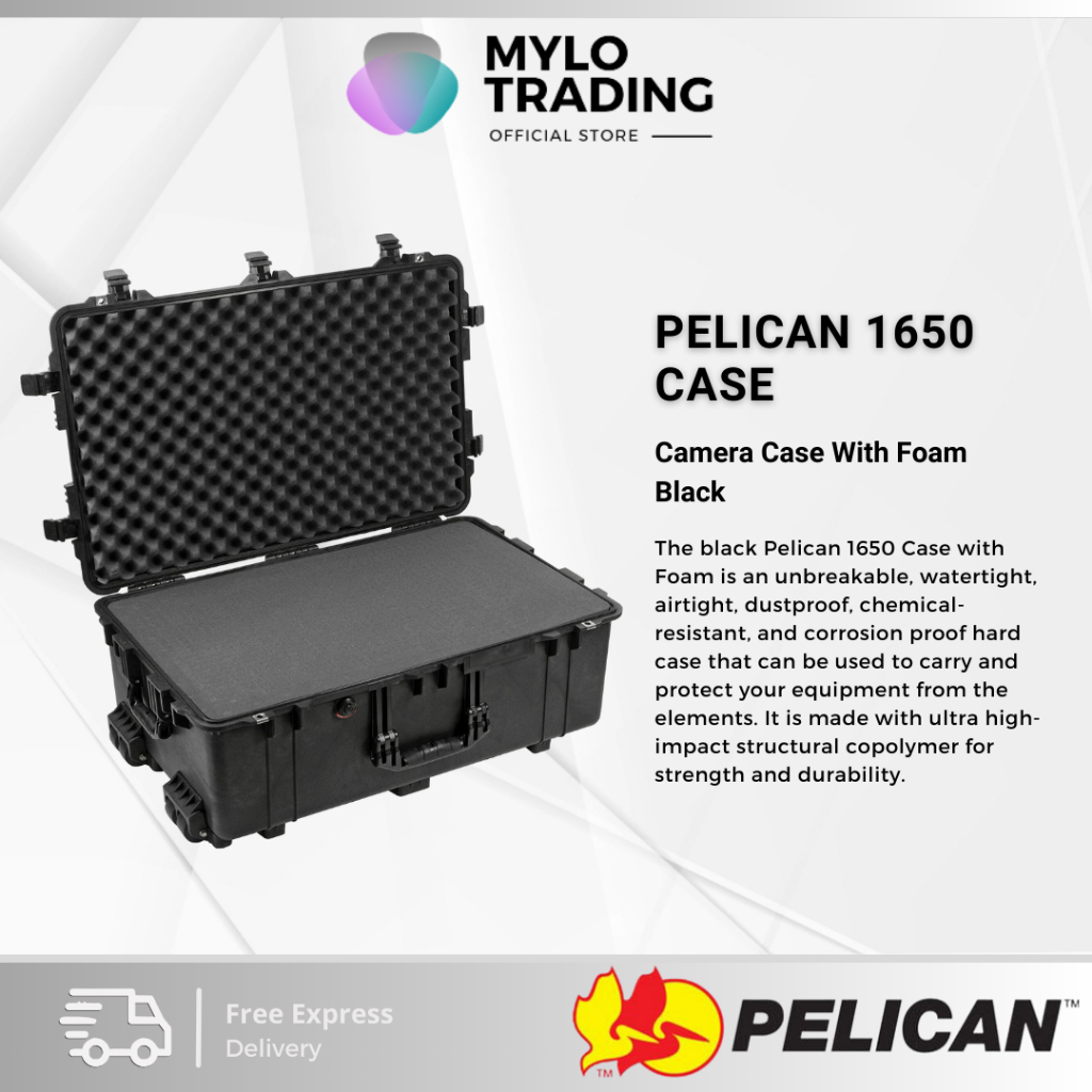 Pelican 1650 Camera Case With Foam Black Shopee Malaysia