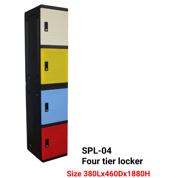 4 Tier Plastic Multicolor Locker Organizer Storage Indoor Home Living ...