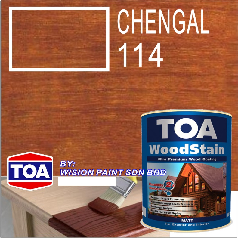 ( MATT ) TOA Woodstain Paint ( 1L ) VARNISH Interior & Exterior Wood ...