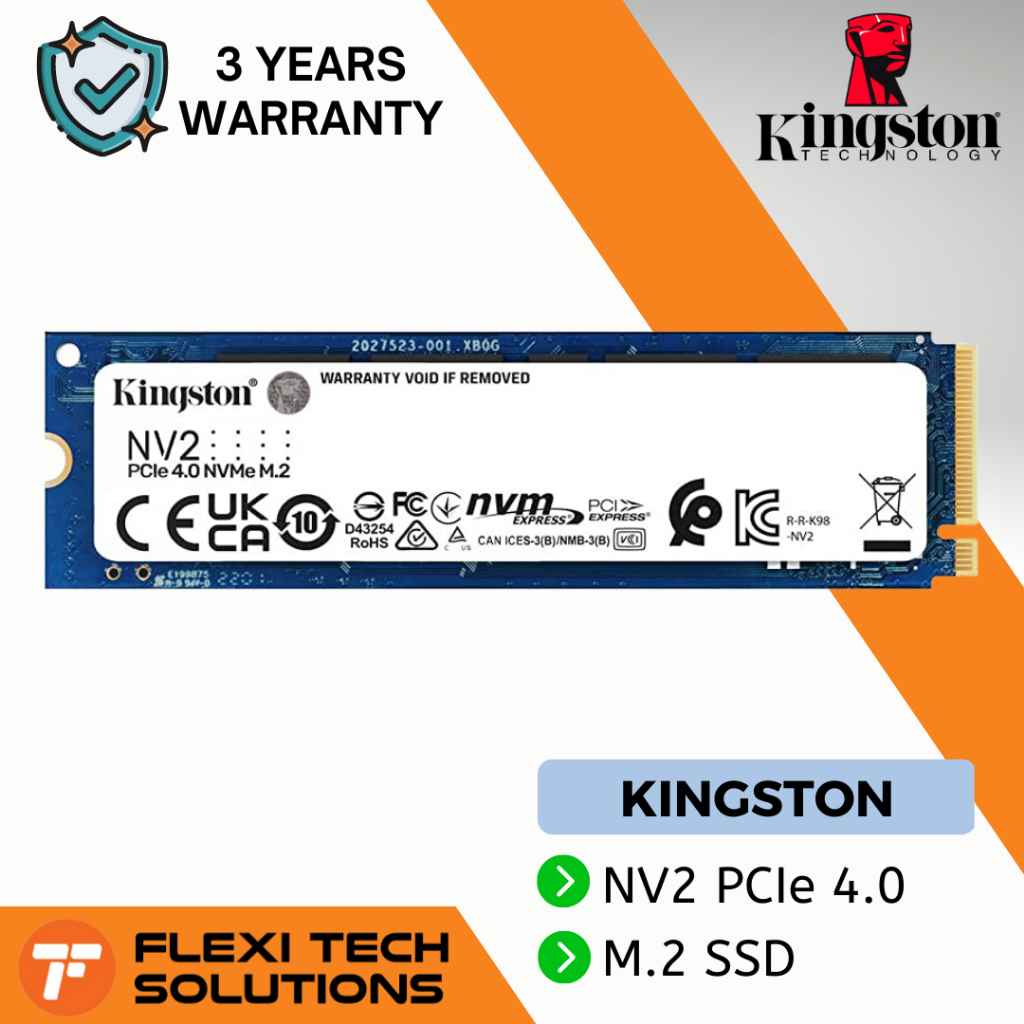 Flexi Tech KINGSTON NV2 PCIe 4.0 NVMe SSD 3,500/2,800MB/s - 250GB ...