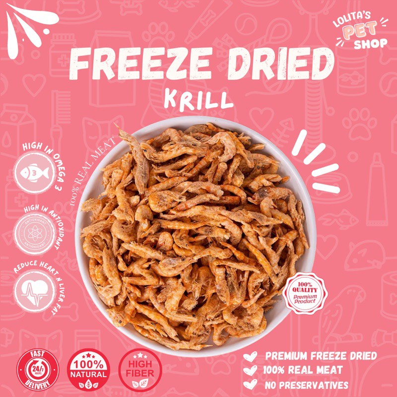 100 Natural Freeze DRY KRILL TURTLE SHRIMP FOOD FREEZE DRIED SHRIMP
