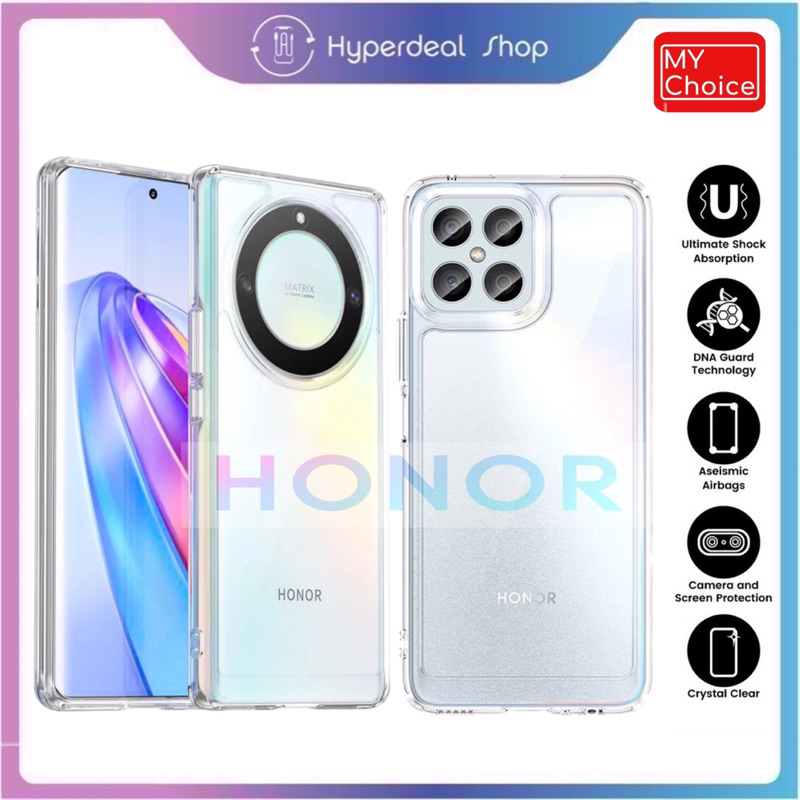 Cover Traslucida Colorata Per Honor X8 - Custodia In Silicone TPU Morbido Con Angoli Rinforzati, Blu Porpora, Supporto Ricarica Wireless